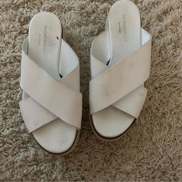 Paloma Barcelo Leather Platform Slides - Picture 3 of 3